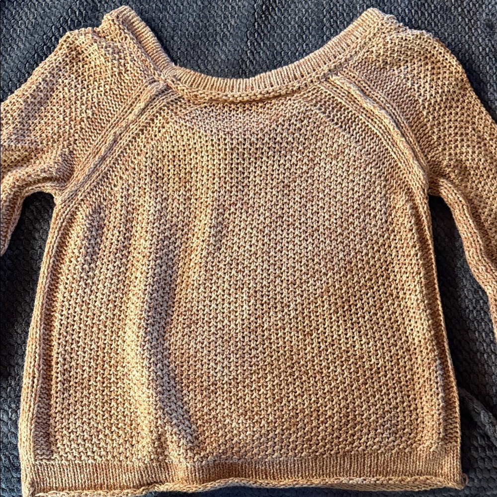 Free People Slouchy Scoop-Neck Sweater in Tan - Picture 7 of 14